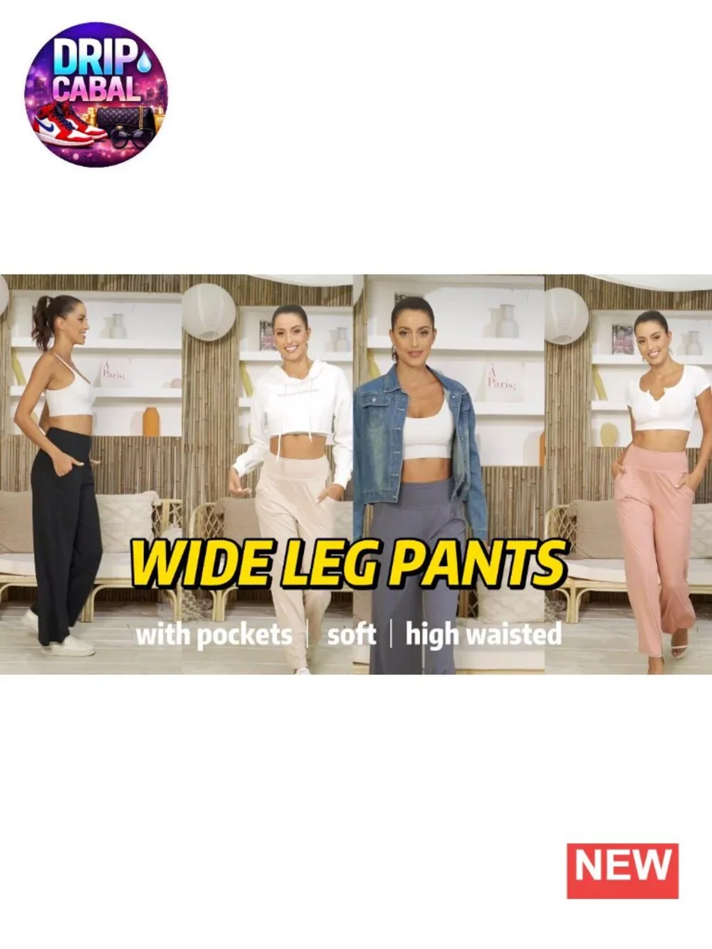 3 Pack High Waist Wide Leg Sweatpants with Pockets Casual Lounge Yoga Workout